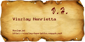 Viszlay Henrietta névjegykártya